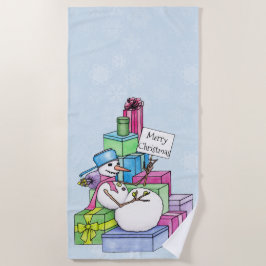 Toalha De Praia Snowman a arrefecer em presentes