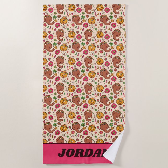 Toalha De Praia Snuffleupagus e Flor de Aves Grandes (Frente)