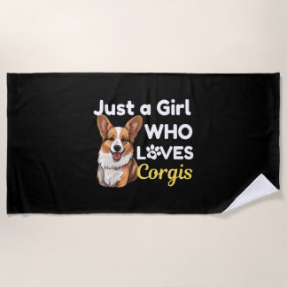 Toalha De Praia Só uma garota que ama Corgis