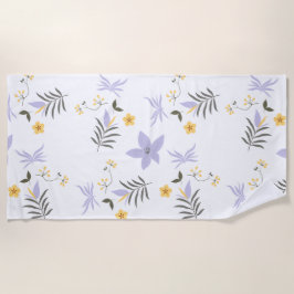 Toalha De Praia Soft Purple & Yellow Floral Beach Towel