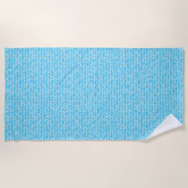 Toalha De Praia Soft Sky Blue & White Watercolor Ditsy Floral Patt