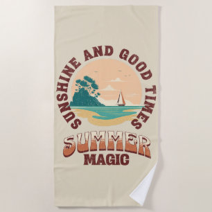Toalha De Praia Sol e bons tempos - magia de verão