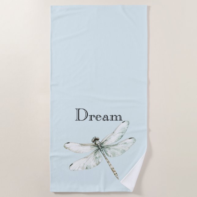 Toalha De Praia Sonho de Dragonflies Azuis Chic (Frente)