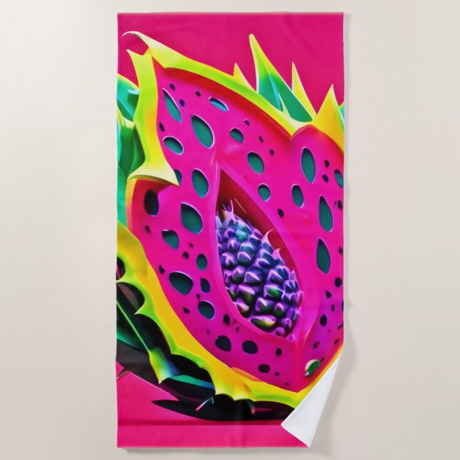 Toalha De Praia Sonho de Fruta de Dragão (Frente)