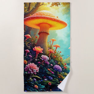 Toalha De Praia Sonho Encantado de Floresta de Mushroom