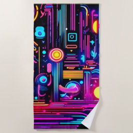 Toalha De Praia Sonhos de Neon Circuitry