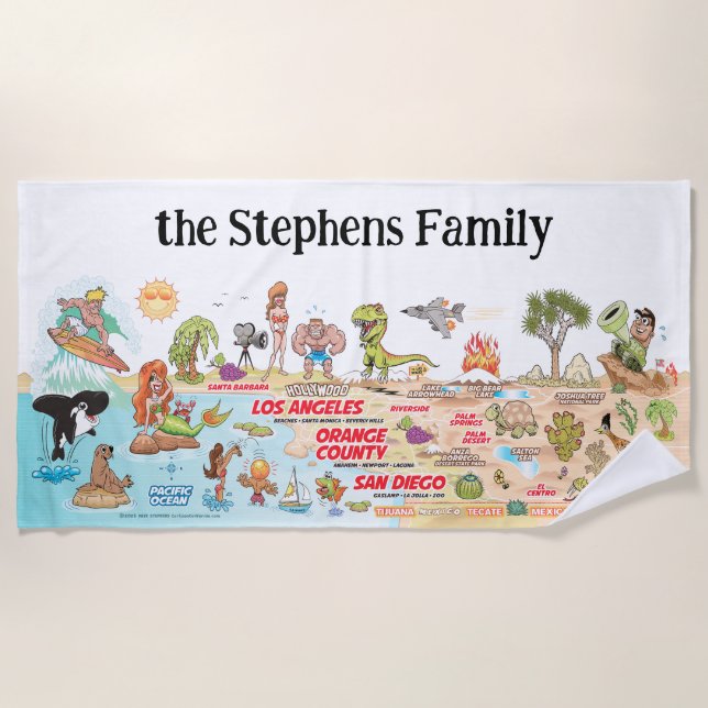 Toalha De Praia Soquete de Praia Sunset SoCal Personalizado (Frente)