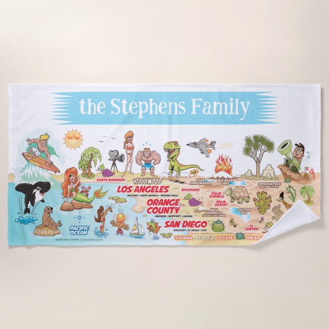 Toalha De Praia Soquete de Praia Sunset SoCal Personalizado (Frente)