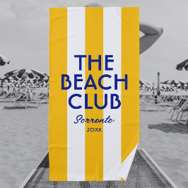 Toalha De Praia Sorrento Yellow Cabana Stripe do Beach Club