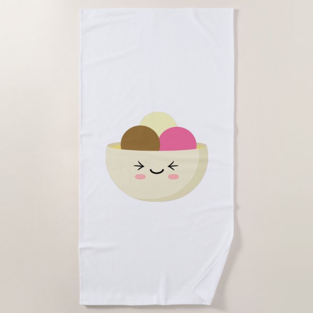 Toalha De Praia Sorvete Kawaii (Frente)
