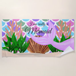 Toalha De Praia Sou uma Sereia 🧜 ‍ ♀️ no Oceano