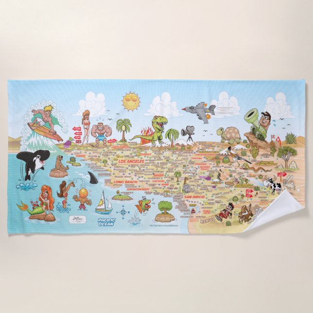 Toalha De Praia South California Beach Blanket (Frente)