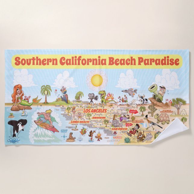 Toalha De Praia South California Beach Paradise Blanket (Frente)
