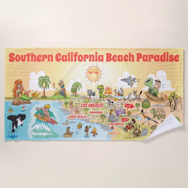 Toalha De Praia South California Beach Paradise Blanket (Frente)