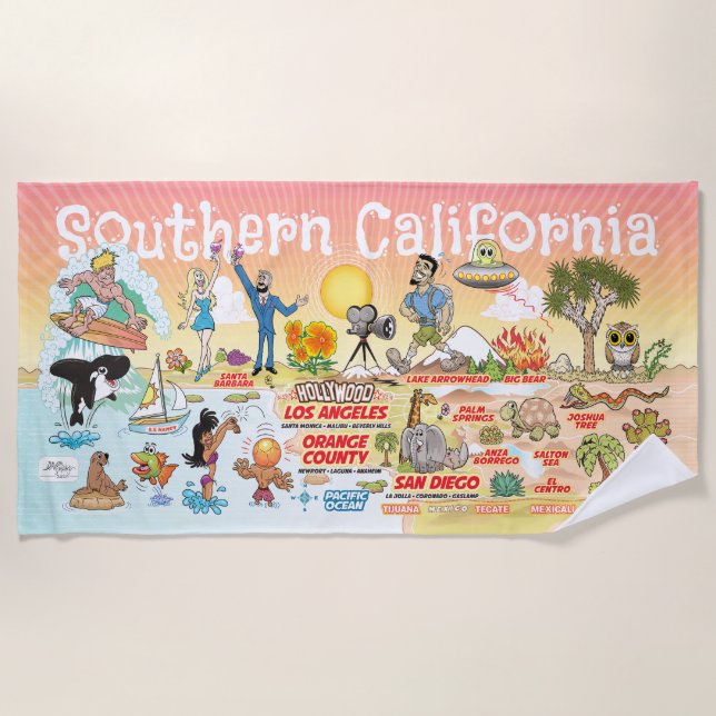 Toalha De Praia South California Sunset Beach Towel (Frente)
