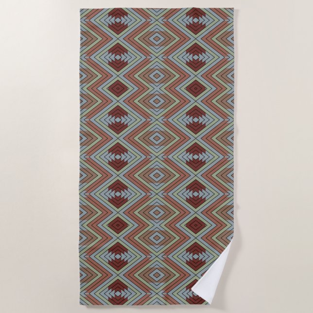 Toalha De Praia South West American Indian Style Patterned Art (Frente)