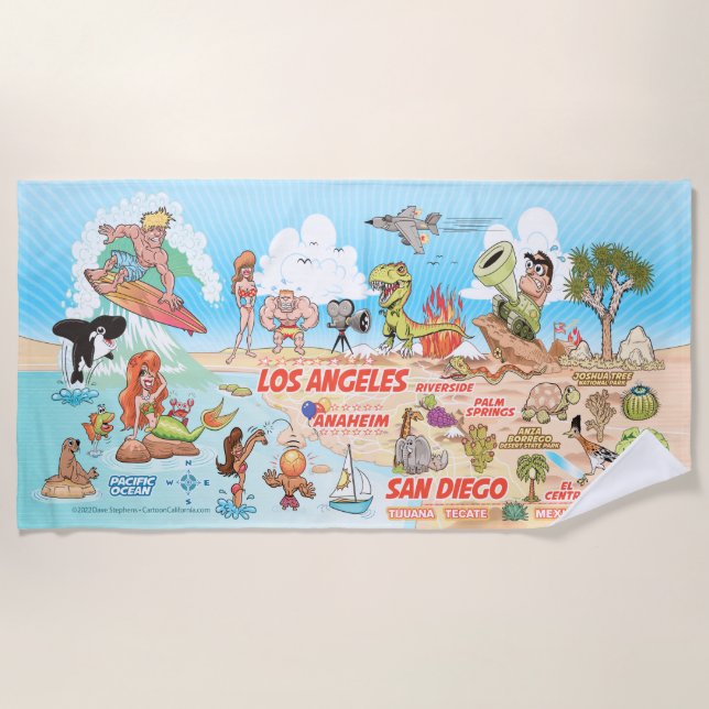 Toalha De Praia Southern California Beach Towel (Frente)