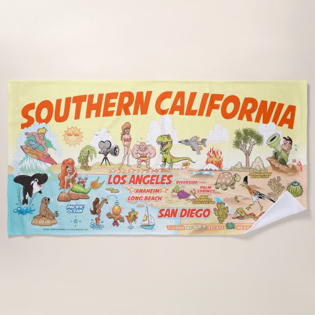 Toalha De Praia Southern California Paradise Beach Towel (Frente)