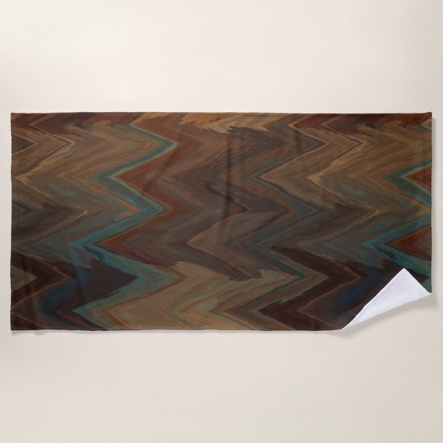 Toalha De Praia Southwest Brown Chevron (Frente)