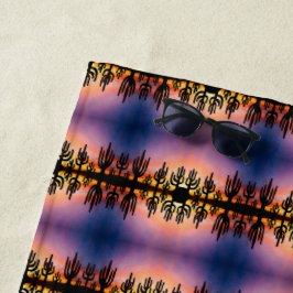 Toalha De Praia Southwestern Desert Landscape Cactus Sunrise Image