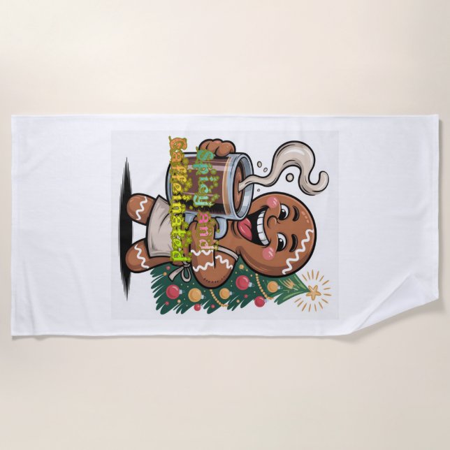 Toalha De Praia Spicy and Caffeinated (Frente)