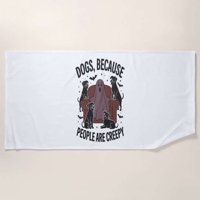 Toalha De Praia Spooky Halloween Dog Spooky Ghost 2 (Frente)