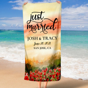 Toalha De Praia Sr. e Sra. Personalizada Dama de Casamento, Noivad