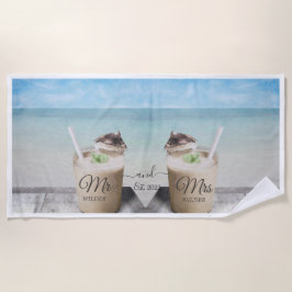 Toalha De Praia Sr. e Sra. Tropical Ocean Cocktails Beach Towel