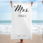 Toalha De Praia Sr. Honeymoon Gift , Recem casados Personalizado<br><div class="desc">Sra. e Sr. Beach Towels para Honeymoon,  Recem casados Personalizado Presente para Casais de Casamento de Recém-casados Esposa de Marido</div>