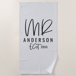 Toalha De Praia Sr. lua de mel da escrita do roteiro do casamento