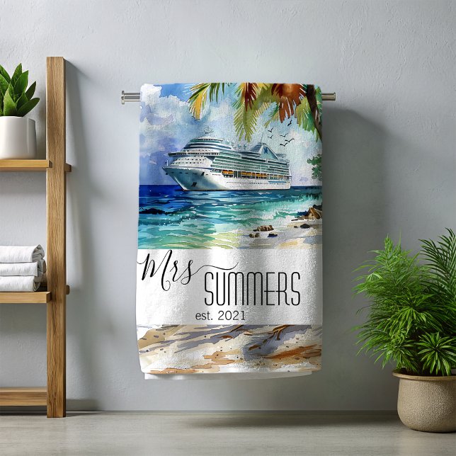 Toalha De Praia Sra. Newlywn Bride Beach Cruise (Criador carregado)