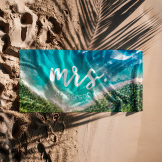 Toalha De Praia Sra. Recém-Casada Foto da Noiva Personalizada Prai