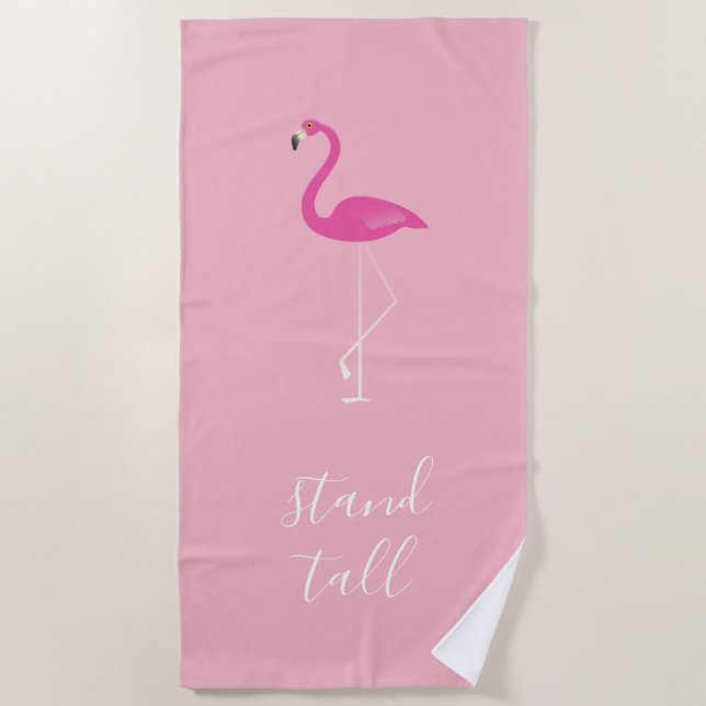 Toalha De Praia Stand Tall Flamingo Beach Towel (Frente)