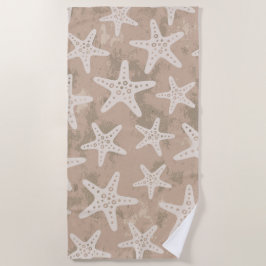 Toalha De Praia Starfish Pattern Sand Beige