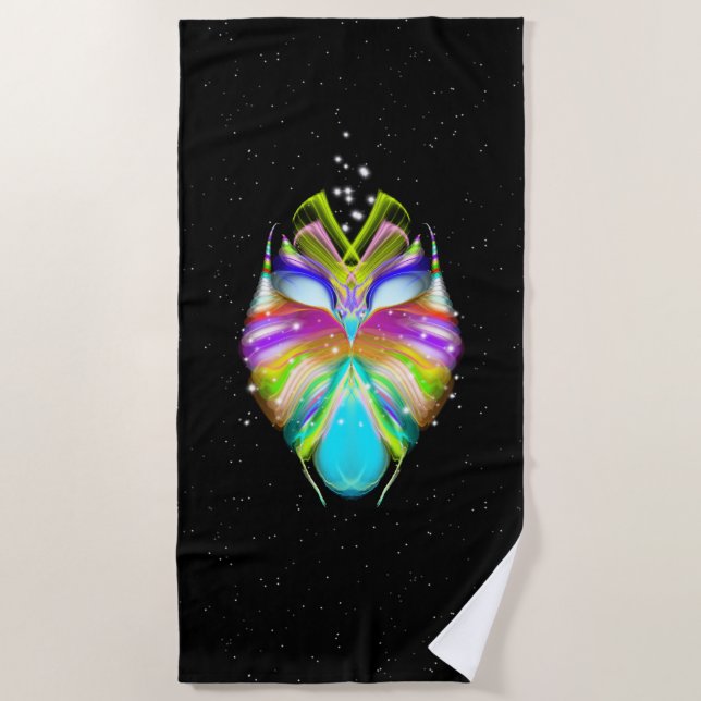 Toalha De Praia Starlight Oracle Owl Black (Frente)