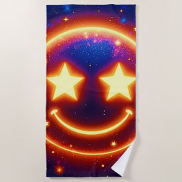 Toalha De Praia Starry-Eyed Glow Emoji