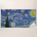 Toalha De Praia "Starry Night" por Van Gogh<br><div class="desc">Este design apresenta uma reprodução inalterada e sem edição,  de alta resolução,  da famosa pintura "Noite Estrelada" de Van Gogh.</div>
