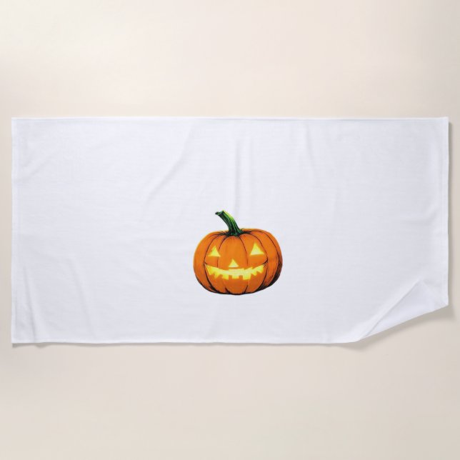 Toalha De Praia Starry Night Pumpkin Halloween Van Gogh Thanksgivi (Frente)