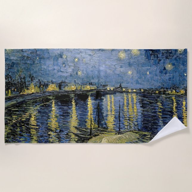 Toalha De Praia Starry Night Vincent van Gogh (Frente)