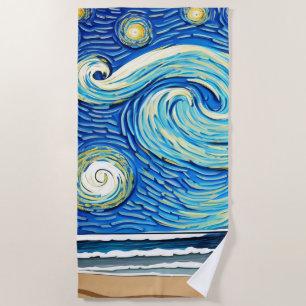 Toalha De Praia Starry Ocean Summer Beach Waves