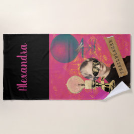 Toalha De Praia Steampunk Woman Trailblazer Pop Art