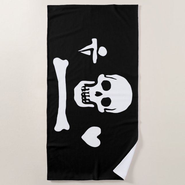 Toalha De Praia Stede Bonnet Pirate Flag Jolly Roger (Frente)