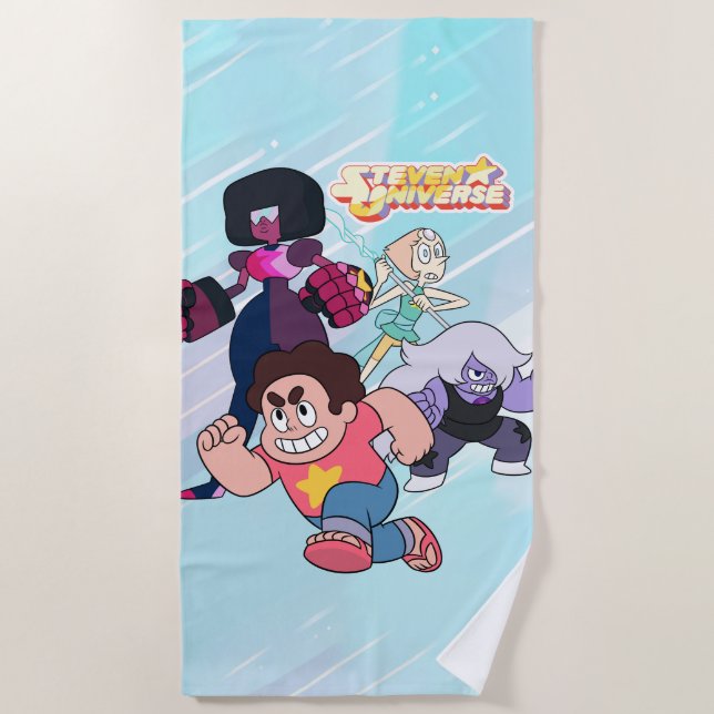 Toalha De Praia Steven Universe | Ação do grupo Crystal Gem (Frente)