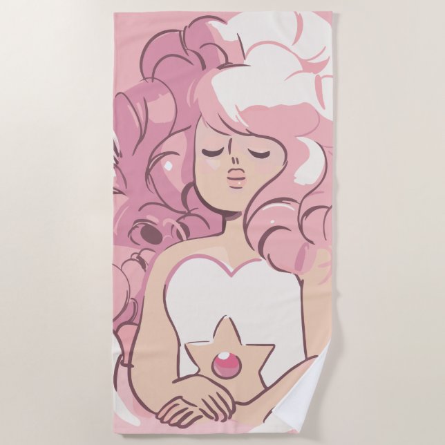 Toalha De Praia Steven Universe | Ilustração de Rosa Quartz (Frente)