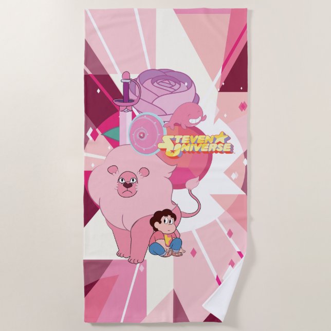 Toalha De Praia Steven Universe | Rosa Quartz Legado (Frente)