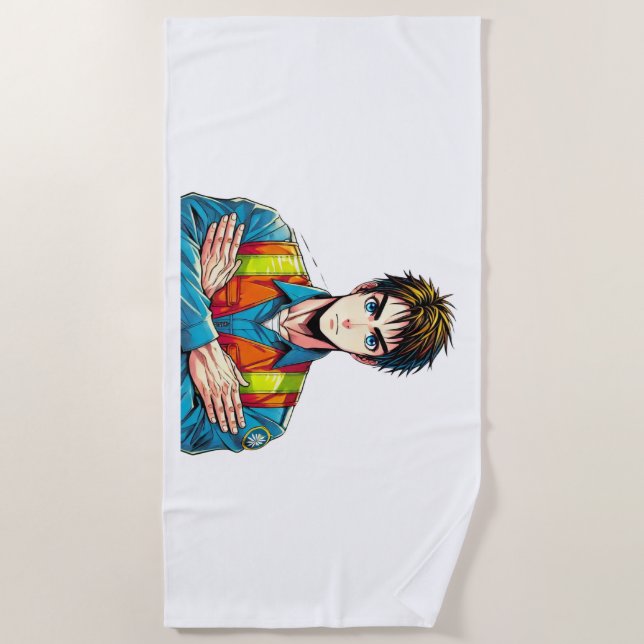 Toalha De Praia Strandtuch mit Manga-Sicherheitsfachmann (Frente)