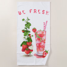 Strawberry Legal Drink Fruta Beach Towel