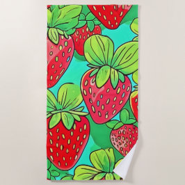 Toalha De Praia Strawberry Pop Art Pattern
