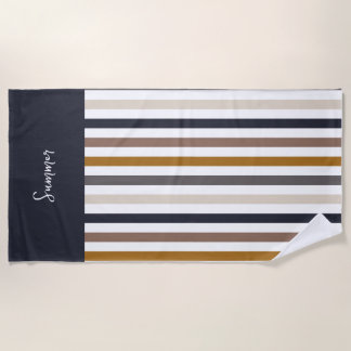 Toalha De Praia Striped Beach Towel – Neutral Earth Tone