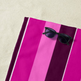 Toalha De Praia Stripes roxas e rosadas